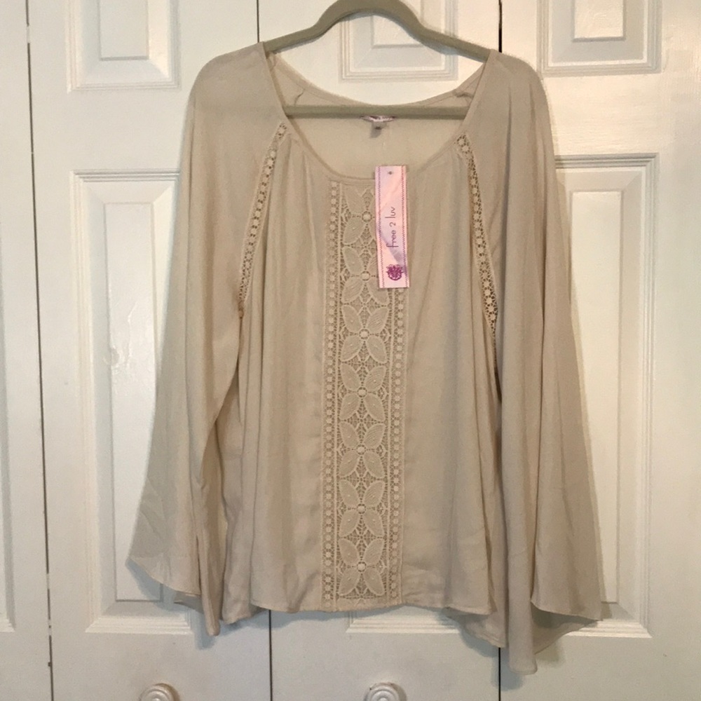 Ladies beige blouse 3x